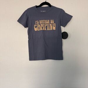 Tiny Whales Camping Tee Slate Blue 2T